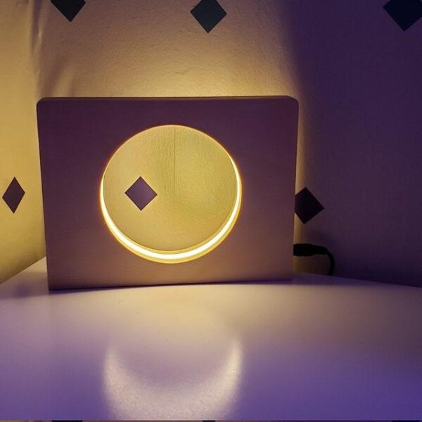 Wooden night Lamp Circle Night Light LED Lamp - Image 2