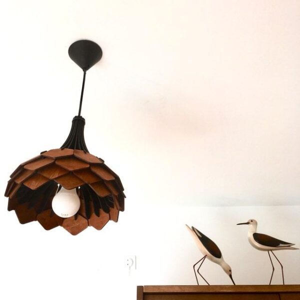 Tangal Pinecone Wooden lamp hanging chandelier - Image 2