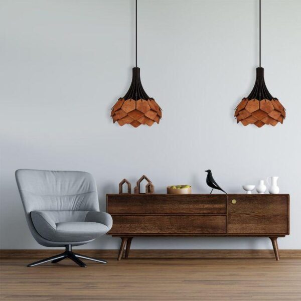 Tangal Pinecone Wooden lamp hanging chandelier - Image 4