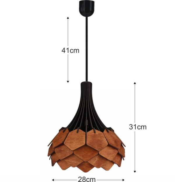 Tangal Pinecone Wooden lamp hanging chandelier - Image 3