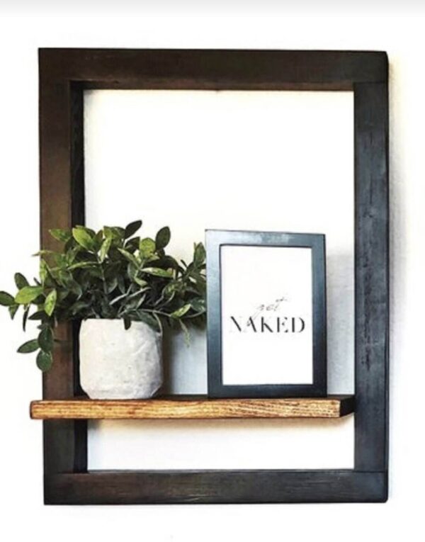 Wooden Framed Modern Floating Shelf, Pack of 2 - Image 3