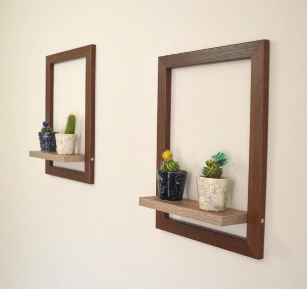 Wooden Framed Modern Floating Shelf, Pack of 2 - Image 4