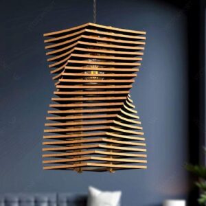 Twist Shape Modern Hanging Wooden Lamp Shade