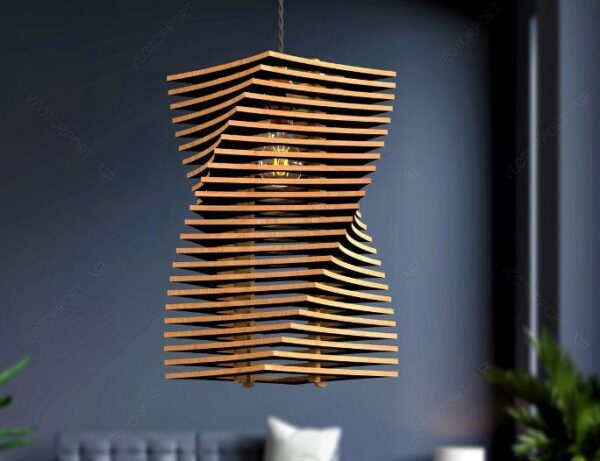 Twist Shape Modern Hanging Wooden Lamp Shade