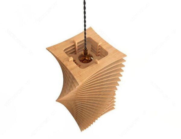 Twist Shape Modern Hanging Wooden Lamp Shade - Image 2