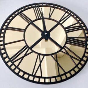 Black & Golden/Silver Mirror Modern Latin Art Wall Clock