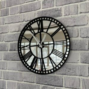 Black & Golden/Silver Mirror Modern Latin Art Wall Clock