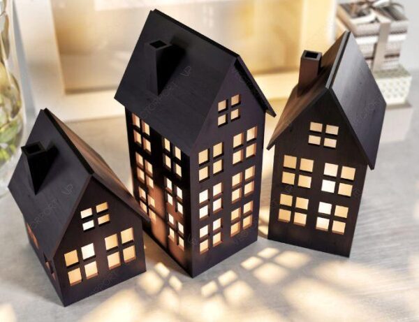 3 Retro House Shape Modern Table Lamps - Image 3