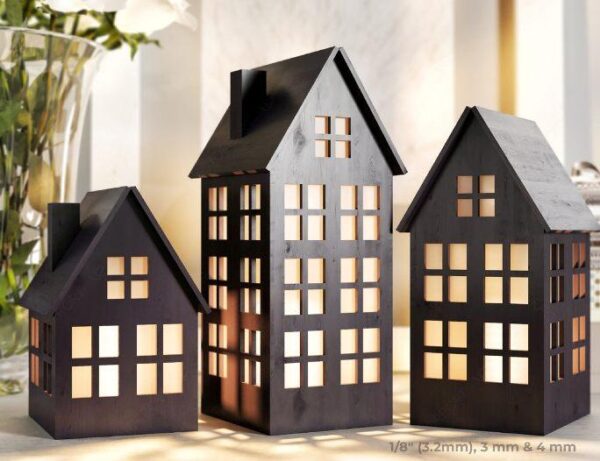 3 Retro House Shape Modern Table Lamps