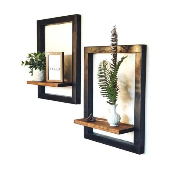Wooden Framed Modern Floating Shelf, Pack of 2 - Image 2