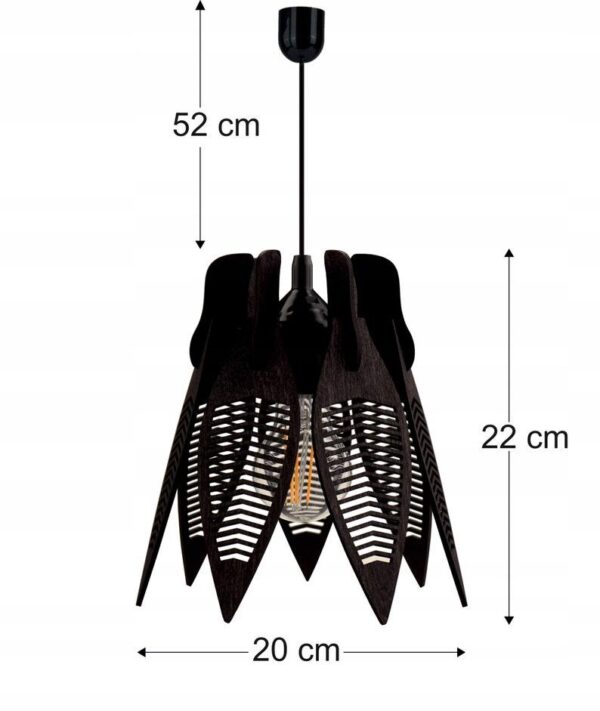 Black Leaf Shape Wooden Modern Hanging Lamp Shade - Image 2