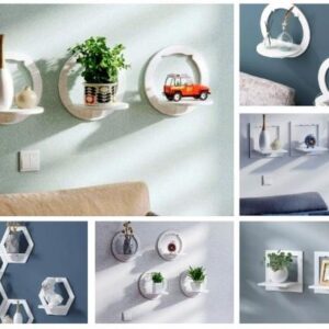 Geometrical Floating Shelf in Three Modern Shapes